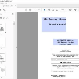 John Deere KBL Buncher / Limber Operator's Manual - PDF DOWNLOAD