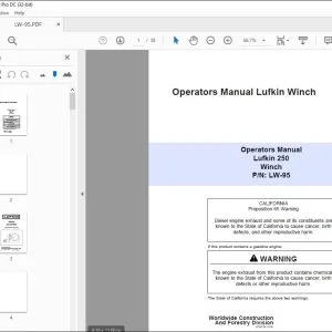 John Deere Lufkin 250 Winch Operators Manual - PDF DOWNLOAD