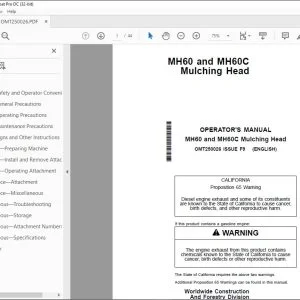 John Deere MH60 & MH60C Mulching Head Operator's Manual - PDF DOWNLOAD