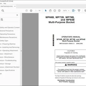 John Deere MP66B MP72B MP78B & MP84B Operator's Manual PDF