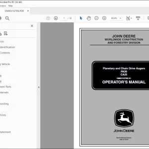 John Deere PA30 CA25 Planetary & Chain Drive Augers Operator's Manual - PDF DOWNLOAD