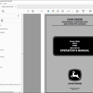 John Deere Power Rake PR72 PR96 Operator's Manual - PDF DOWNLOAD