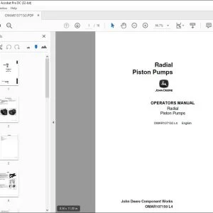 John Deere Radial Piston Pumps Operators Manual - PDF DOWNLOAD