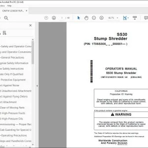 John Deere SS30 Stump Shredder Operator's Manual - PDF DOWNLOAD