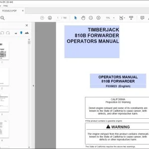 John Deere TIMBERJACK 810B FORWARDER Operators Manual - PDF DOWNLOAD