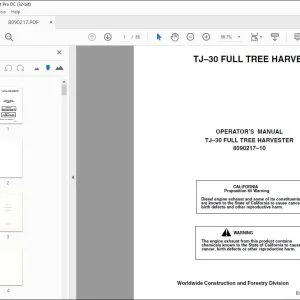 John Deere TJ–30 FULL TREE HARVESTER Operator's Manual - PDF DOWNLOAD