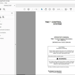 John Deere TMC Control System Harvesters Operator's Manual PDF
