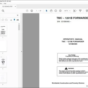 John Deere TMC – 1201B FORWARDER Operator's Manual - PDF DOWNLOAD