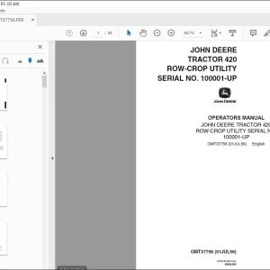 John Deere TRACTOR 420 ROW-CROP UTILITY Operators Manual - PDF DOWNLOAD
