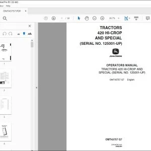 John Deere TRACTORS 420 HI-CROP & SPECIAL Operators Manual PDF