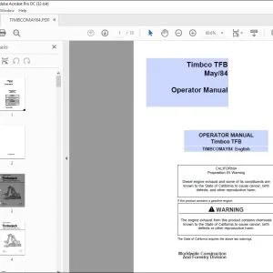 John Deere Timbco TFB Operator's Manual - PDF DOWNLOAD