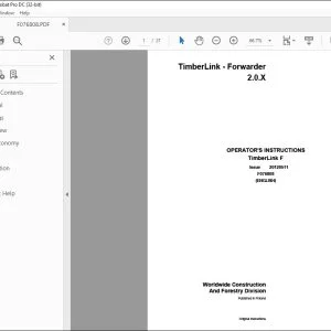 John Deere TimberLink Forwarder Operator's Manual - PDF DOWNLOAD