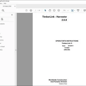 John Deere TimberLink Harvester Operator's Manual - PDF DOWNLOAD
