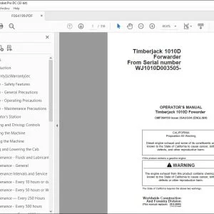 John Deere Timberjack 1010D Fowarder Operator's Manual - PDF DOWNLOAD
