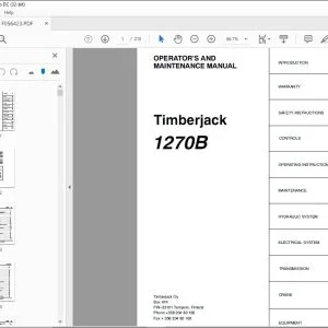 John Deere Timberjack 1270B Operator's & Maintenance Manual PDF