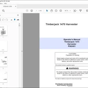 John Deere Timberjack 1470 Harvester Operator's Manual - PDF DOWNLOAD