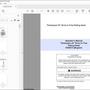John Deere Timberjack 20 Drive to Tree Felling Head Operator's Manual - PDF DOWNLOAD
