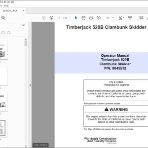 John Deere Timberjack 520B Clambunk Skidder Operator Manual PDF