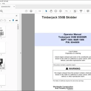 John Deere Timberjack 550B Skidder Operator Manual - PDF DOWNLOAD