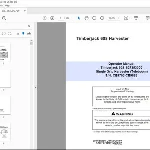 John Deere Timberjack 608 Harvester Operator's Manual - PDF DOWNLOAD