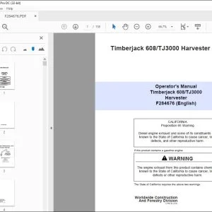 John Deere Timberjack 608/TJ3000 Harvester Operator's Manual PDF