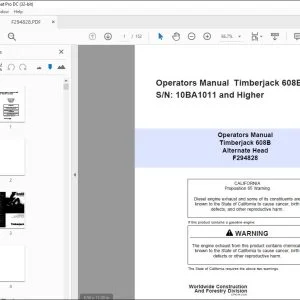 John Deere Timberjack 608B Alternate Head Operators Manual PDF
