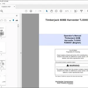 John Deere Timberjack 608B Harvester TJ3000 Operator's Manual PDF