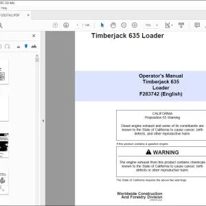 John Deere Timberjack 635 Loader Operator's Manual - PDF DOWNLOAD