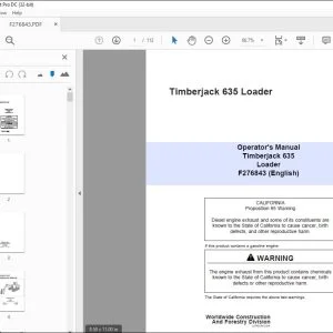 John Deere Timberjack 635 Loader Operator's Manual - PDF DOWNLOAD