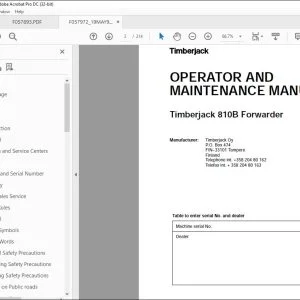 John Deere Timberjack 810B Forwarder Operator Manual - PDF DOWNLOAD
