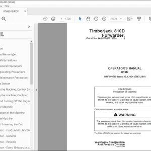 John Deere Timberjack 810D Forwarder Operator's Manual - PDF DOWNLOAD