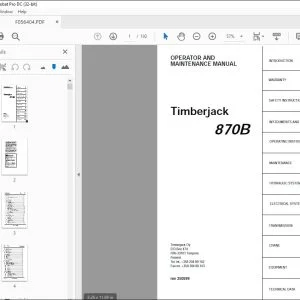 John Deere Timberjack 870B Operator's & Maintenance Manual PDF