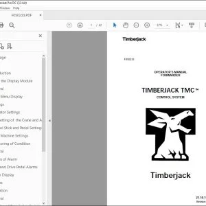 John Deere Timberjack Forwarder Control System Operator's Manual PDF