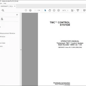 John Deere Timberjack Slash Bundler 1490D Operator's Manual PDF