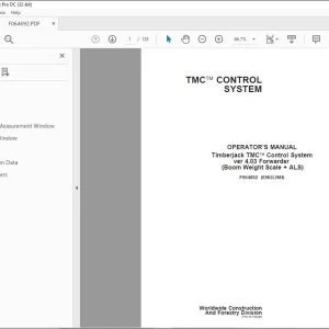John Deere Timberjack TMC Control ver 4.03 Forwarder Operator's Manual PDF