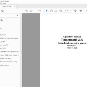 John Deere Timbermatic 300 Control & Measuring system Operator's Manual PDF