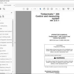 John Deere Timbermatic 300 Control & measuring Operator's Manual PDF