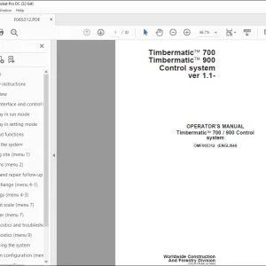 John Deere Timbermaticä 700 / 900 Control system Operator's Manual PDF