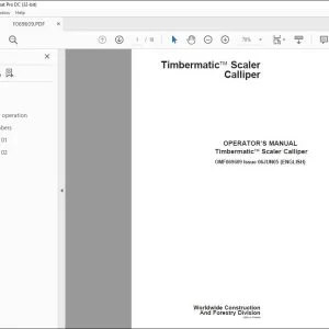 John Deere Timbermaticä Scaler Calliper Operator's Manual - PDF DOWNLOAD