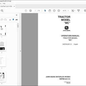 John Deere Tractor MC Operators Manual - PDF DOWNLOAD