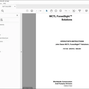 John Deere WCTL ForestSight™ Solutions Operator's Manual  - PDF DOWNLOAD