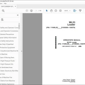 John Deere WL53 Loader Operator's Manual - PDF DOWNLOAD