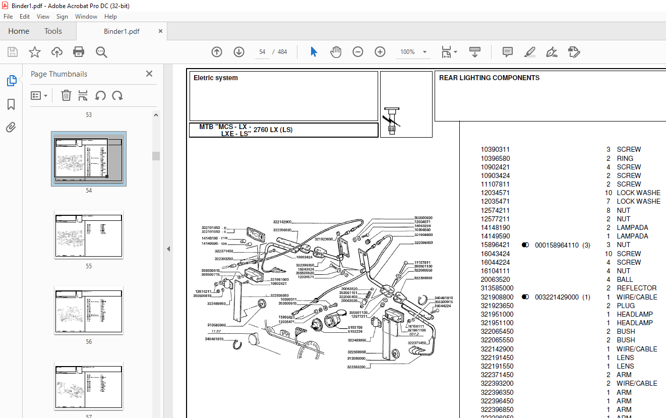 Laverda 2760 LX Agricultural Tractor Parts Manual - PDF DOWNLOAD ...