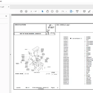 Laverda M306 Agricultural Tractor Parts Manual 563000065-563000127 PDF