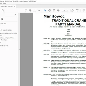 Manitowoc Crane 4600 Parts Manual SN 46433 PDF