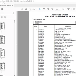 Manitowoc Crane MLC300 Parts Manual SN 3001084 PDF