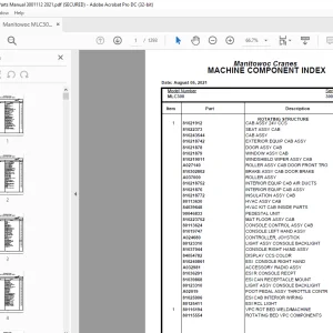 Manitowoc Crane MLC300 Parts Manual SN 3001112 PDF