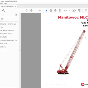 Manitowoc MLC300 Crane Luffing Jib Parts Manual SN 605548 PDF