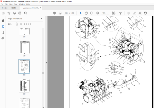 Manitowoc MLC300 Crane Parts Manual SN 3001092 - PDF DOWNLOAD ...