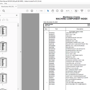 Manitowoc MLC300 Crane Parts Manual SN 3001095 - PDF DOWNLOAD